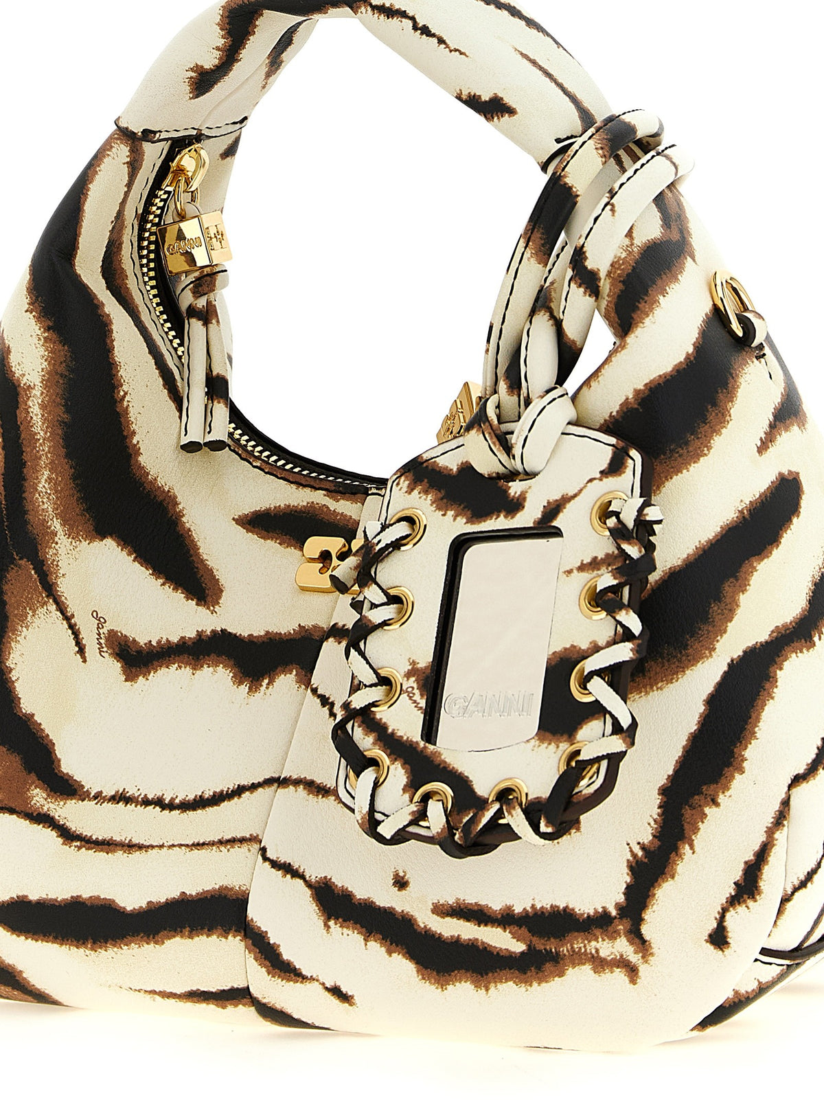GANNI - 'Mini Hobo Zebra' handbag