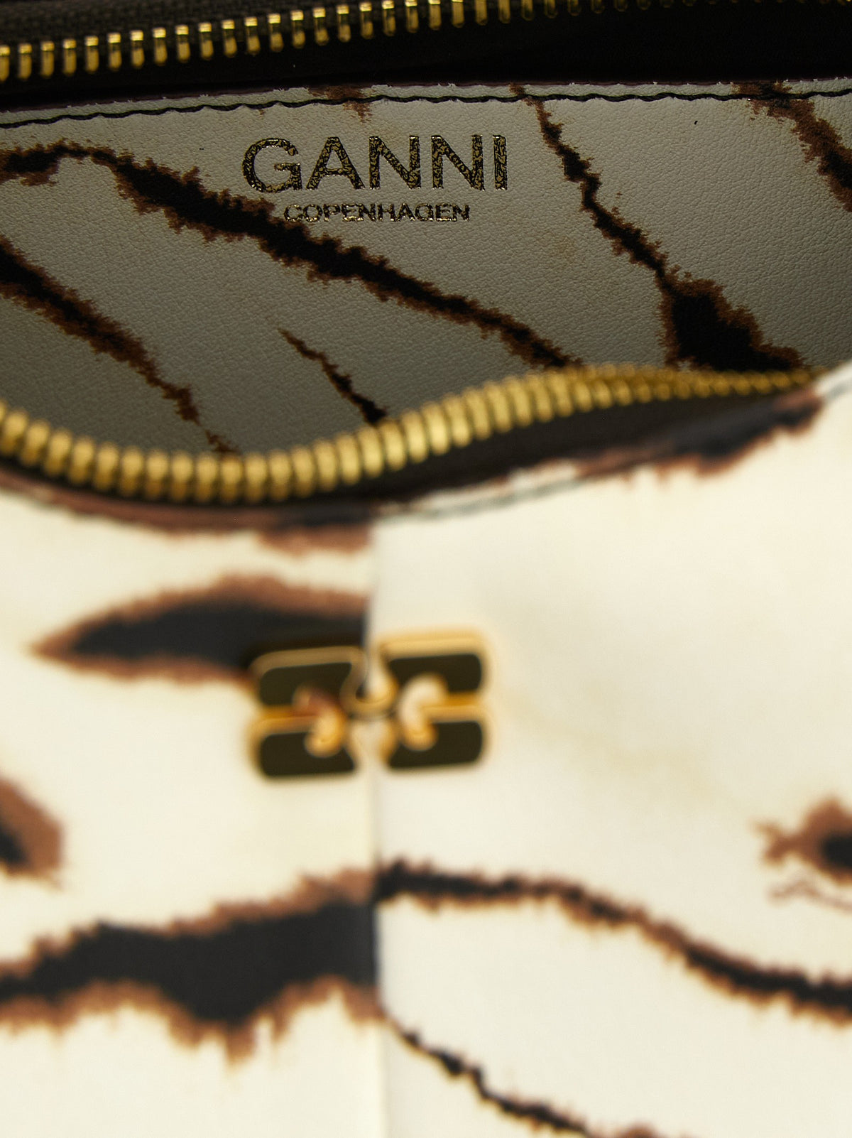 GANNI - 'Mini Hobo Zebra' handbag