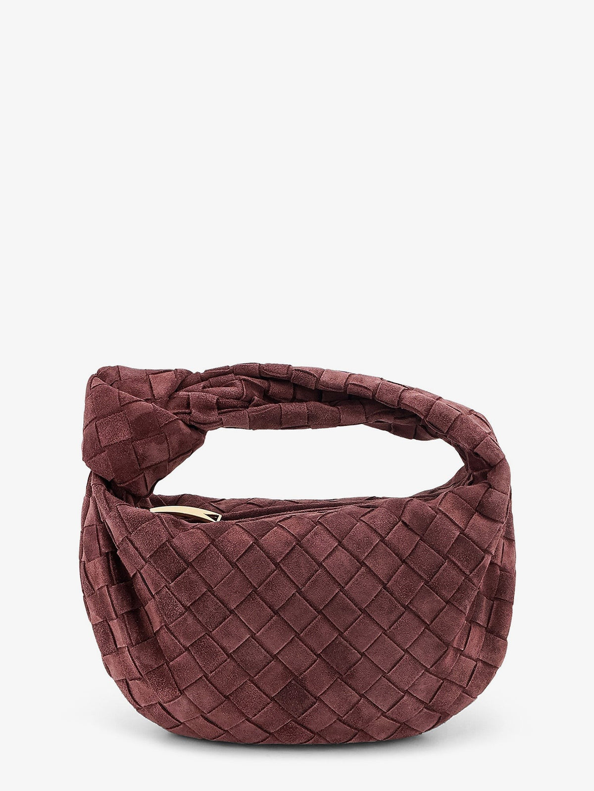 Bottega Veneta - Mini Jodie Intrecciato suede handbag DEEP MAHOGANY-GOLD UNI