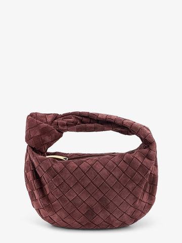 Bottega Veneta - Mini Jodie Intrecciato suede handbag DEEP MAHOGANY-GOLD UNI