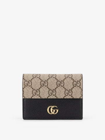 Gucci - Mini leather wallet and GG Supreme fabric