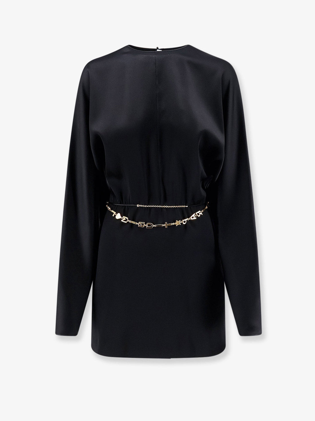 Saint Laurent - Mini Lenght Dress with gold metal detail noir
