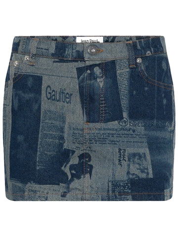 JEAN PAUL GAULTIER JEAN PAUL GAULTIER - MINISKIRT WITH "NEWSPAPER" PRINT