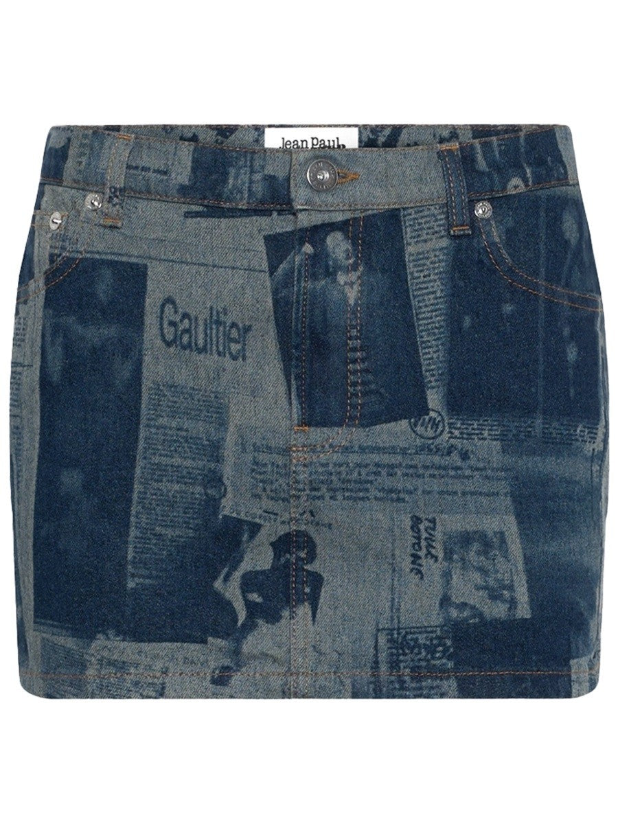 JEAN PAUL GAULTIER JEAN PAUL GAULTIER - MINISKIRT WITH "NEWSPAPER" PRINT