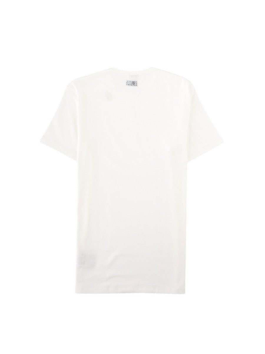 MM6 MAISON MARGIELA - Cotton Crew-Neck T-Shirt - White mm6-maison-margiela-cotton-crew-neck-t-shirt-white-back-jpg