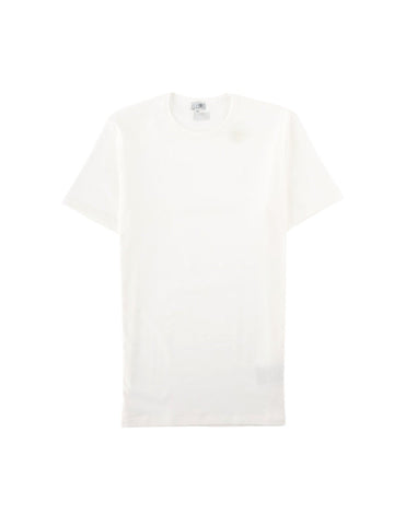 MM6 Maison Margiela white cotton T-shirt with crew neck, clean short-sleeve cut and minimal everyday design