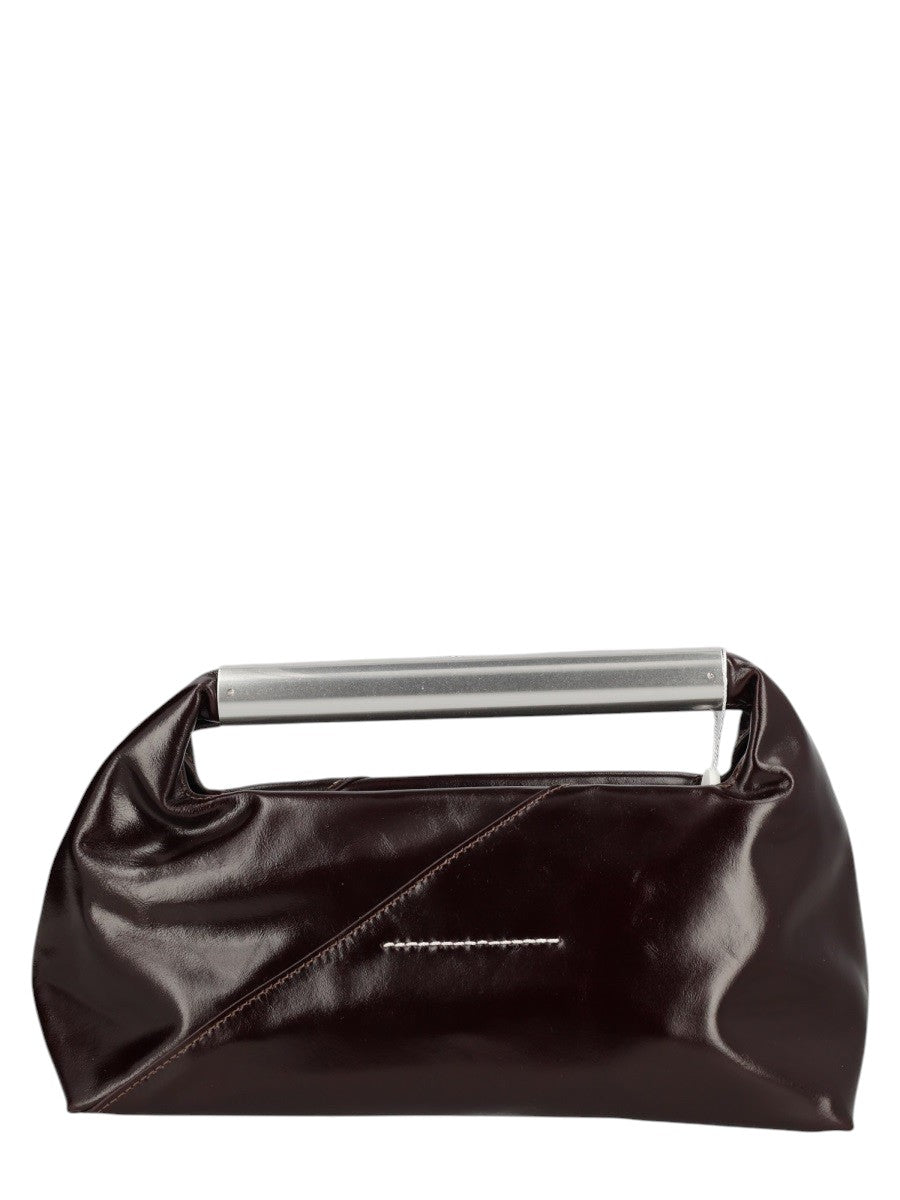 MM6 MAISON MARGIELA - POCHETTE "JAPANESE" CON MANICO GIOIELLO mm6-maison-margiela-japanese-bag-jewel-handle-brown-back-jpg