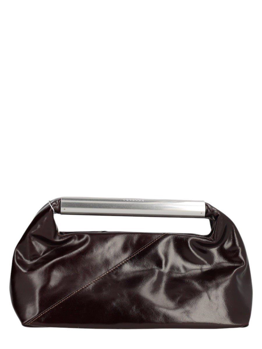 MM6 MAISON MARGIELA - POCHETTE "JAPANESE" CON MANICO GIOIELLO mm6-maison-margiela-japanese-bag-jewel-handle-brown-front-jpg