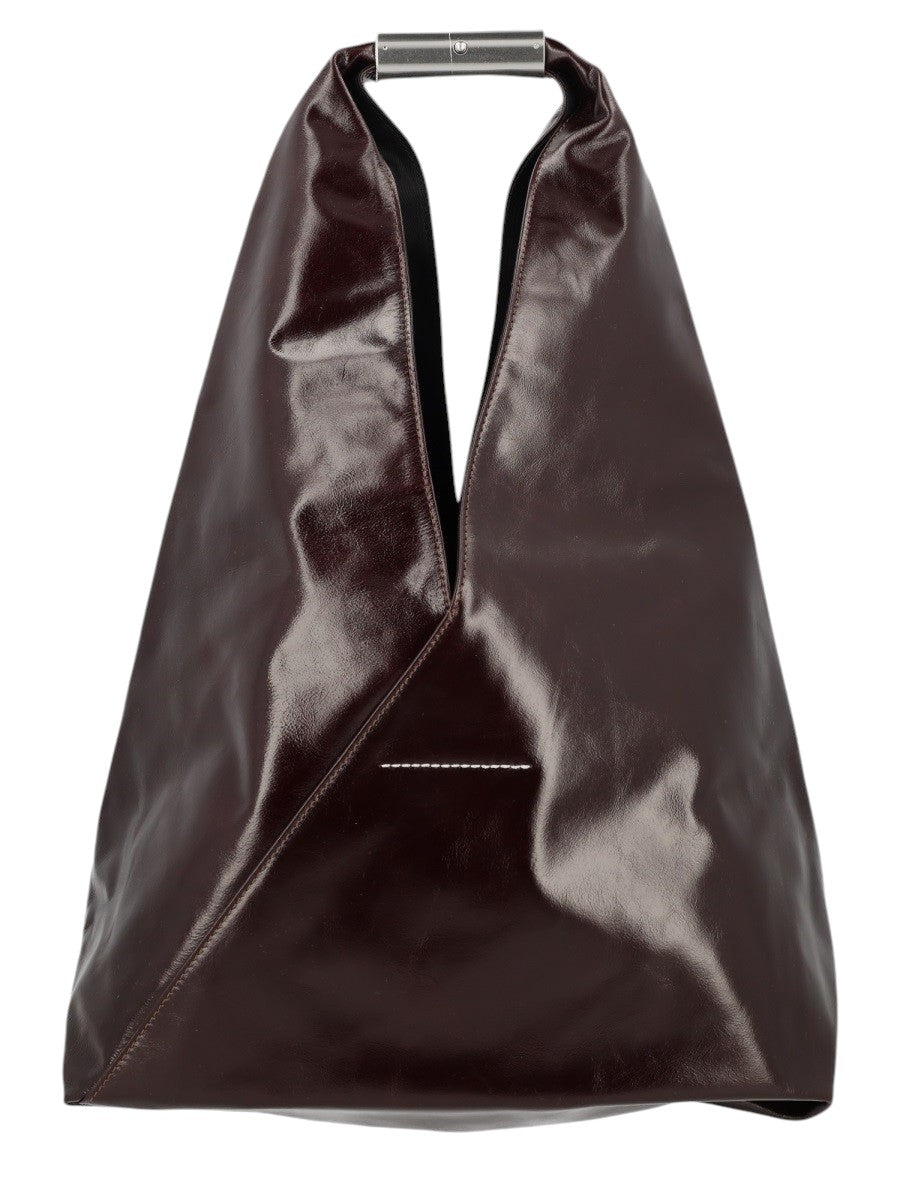 MM6 MAISON MARGIELA - BORSA "JAPANESE" MEDIUM mm6-maison-margiela-japanese-bag-jewel-handle-classic-brown-front-jpg