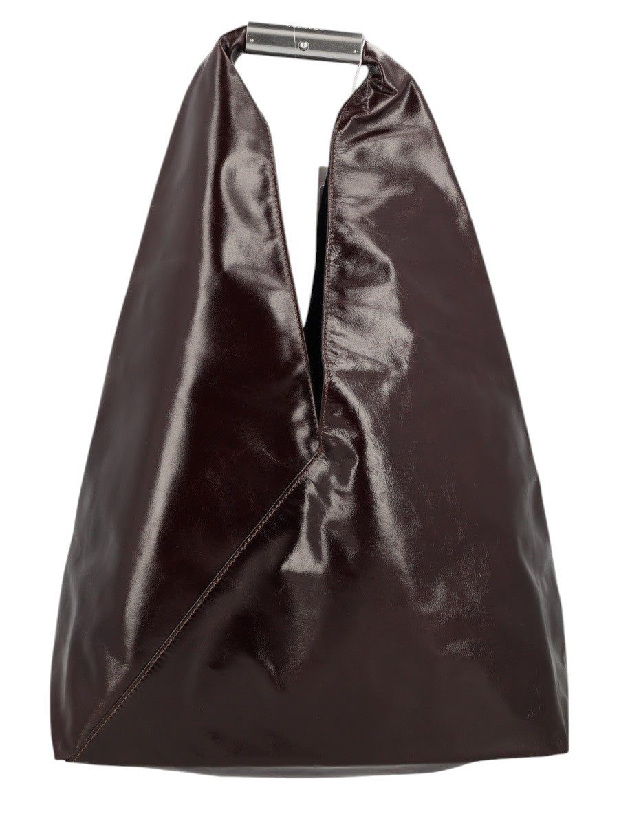 MM6 MAISON MARGIELA - BORSA "JAPANESE" MEDIUM mm6-maison-margiela-japanese-bag-jewel-handle-classic-brown-front-jpg