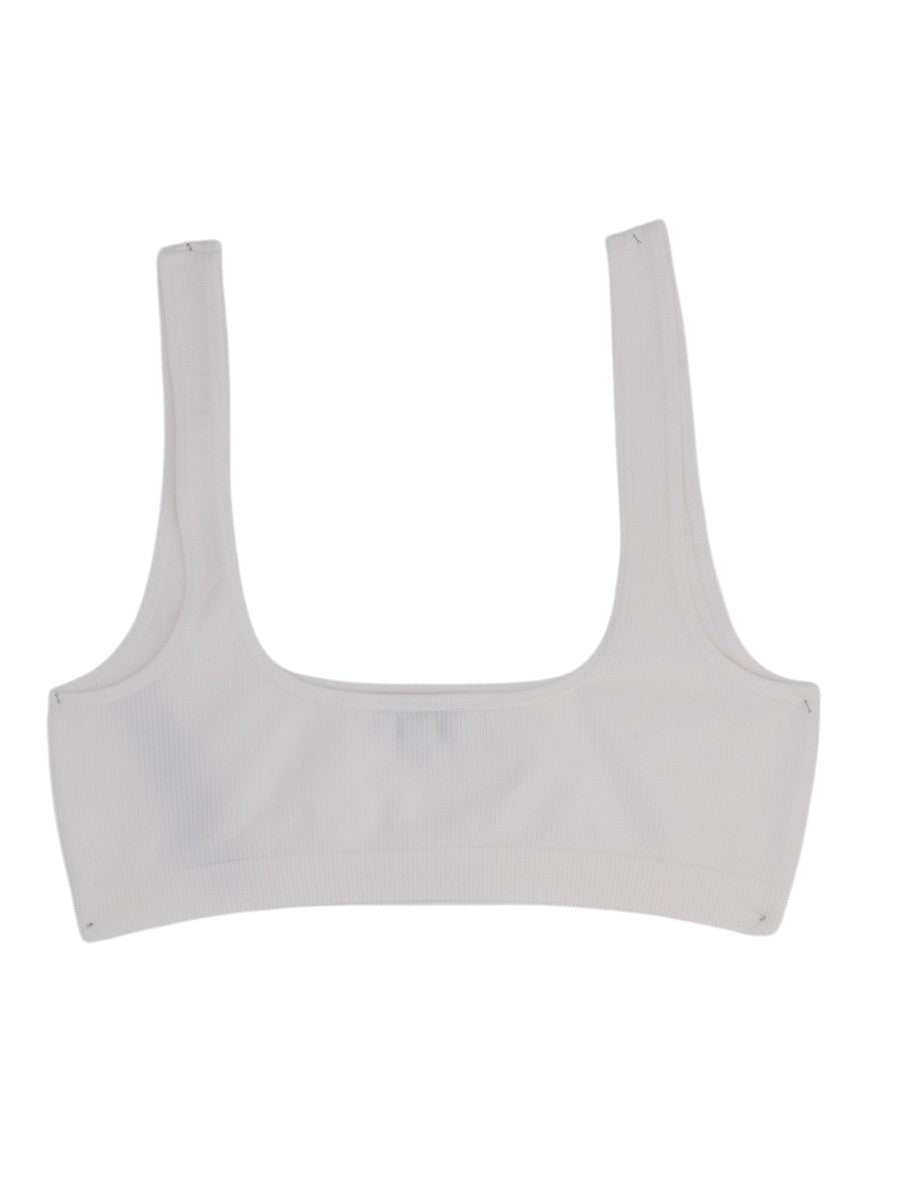 MM6 MAISON MARGIELA - Ribbed Bralette - White mm6-maison-margiela-ribbed-bralette-white-front-jpg