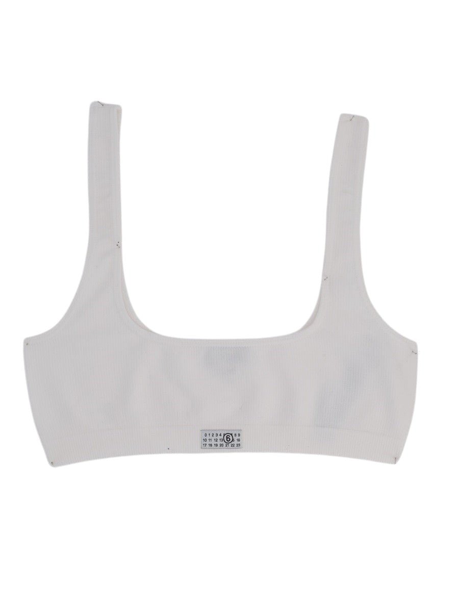 MM6 MAISON MARGIELA - Ribbed Bralette - White mm6-maison-margiela-ribbed-bralette-white-front-jpg