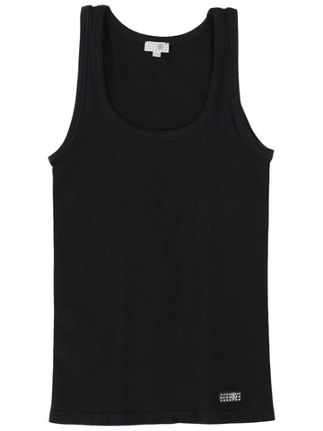 MM6 MAISON MARGIELA - Stretch Tank Top - Black mm6-maison-margiela-stretch-tank-top-black-front-jpg