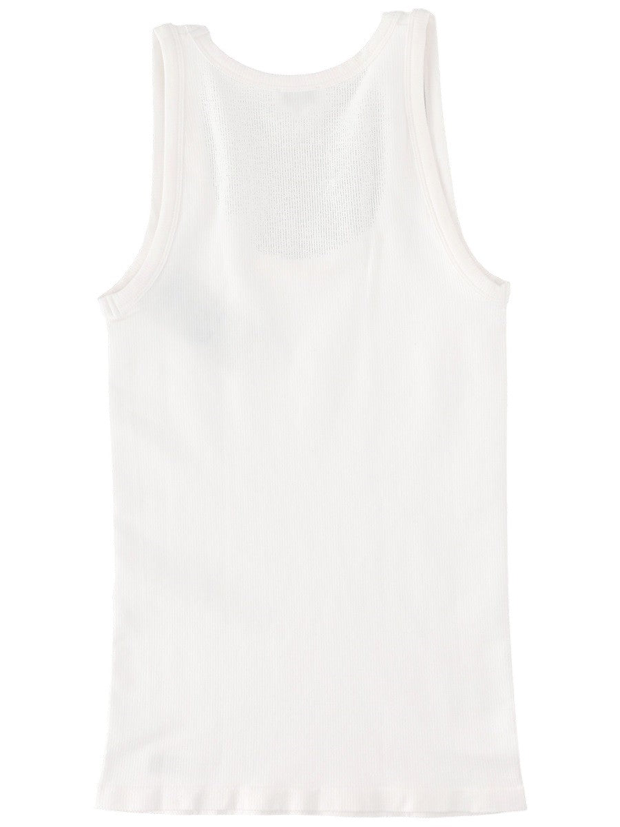 MM6 MAISON MARGIELA - Stretch Tank Top - White mm6-maison-margiela-stretch-tank-top-white-back-jpg