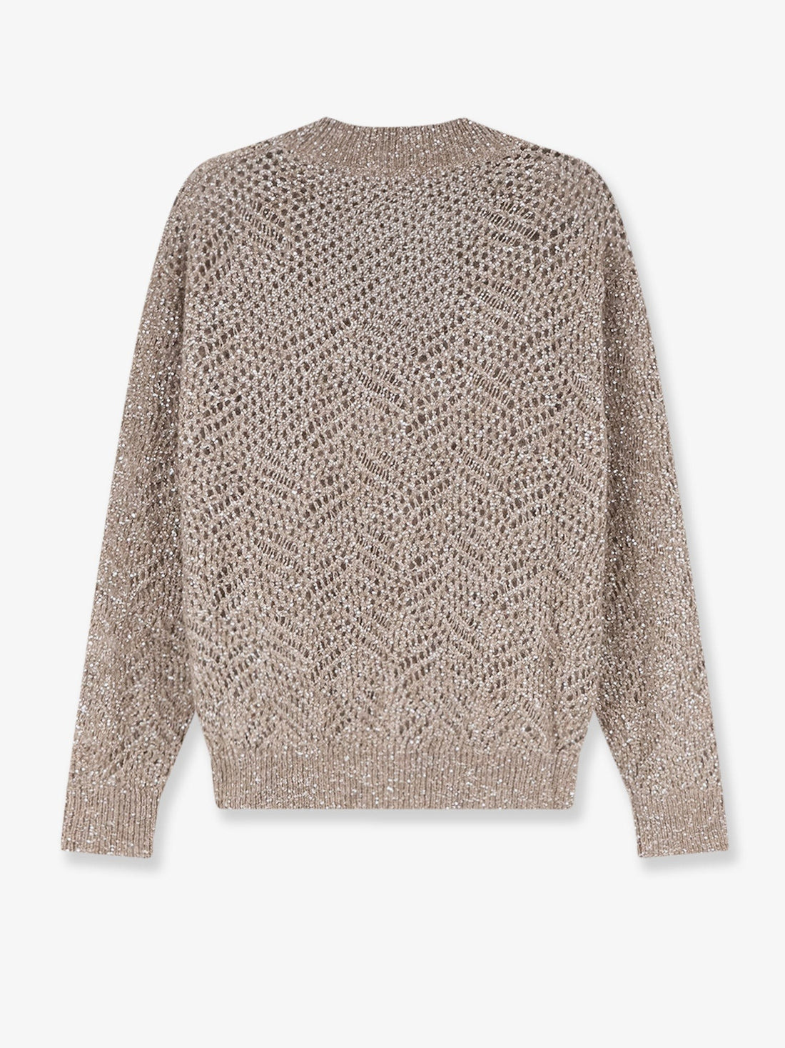 Brunello Cucinelli - Mohair blend sweater with Dazzling pattern BROWNCALDO L