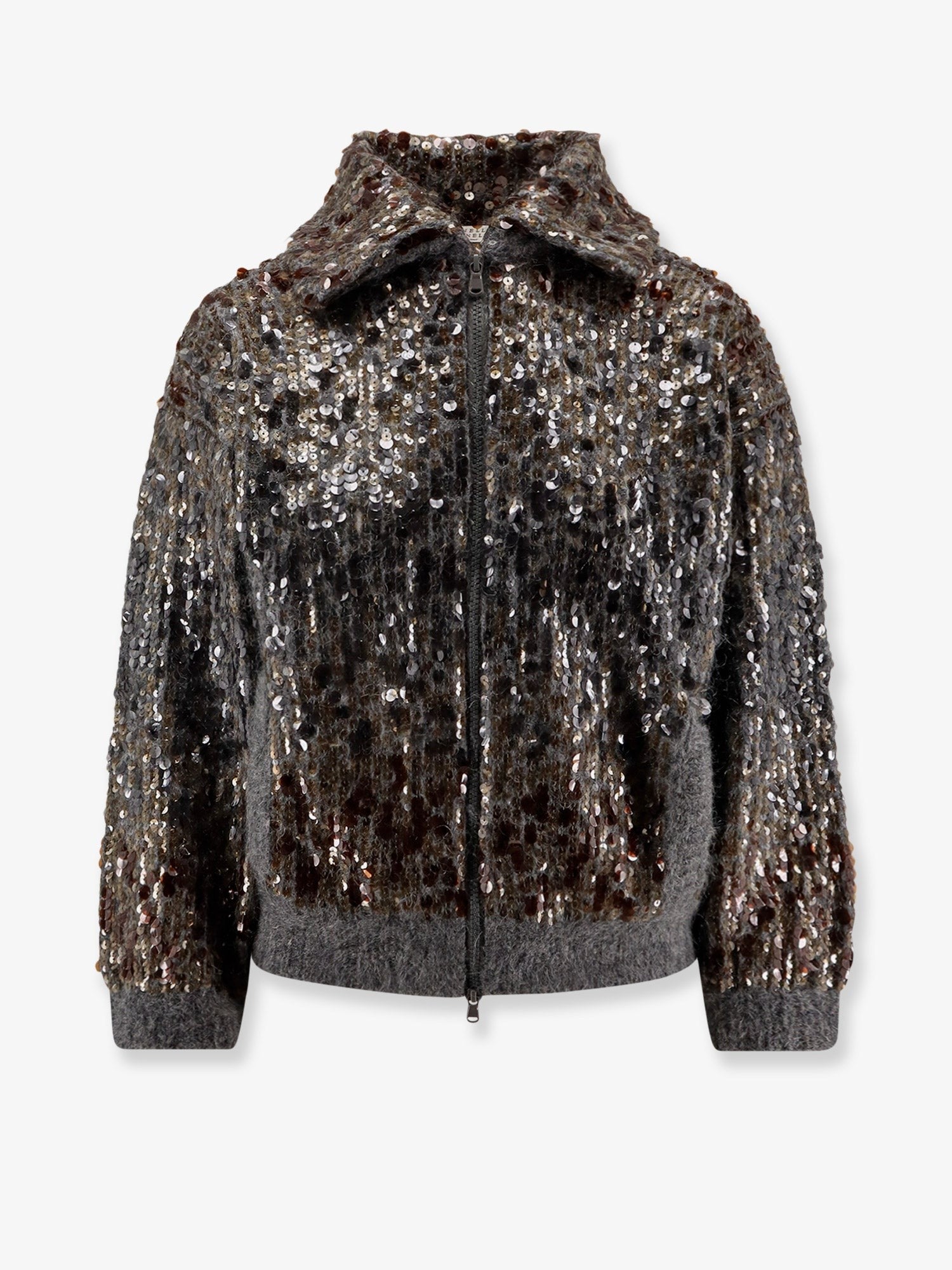 Mohair cardigan with all-over sequins