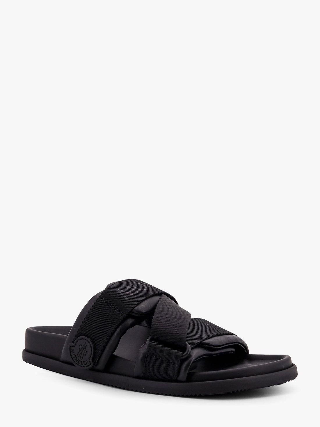 Mon summer leather sandals with nylon details