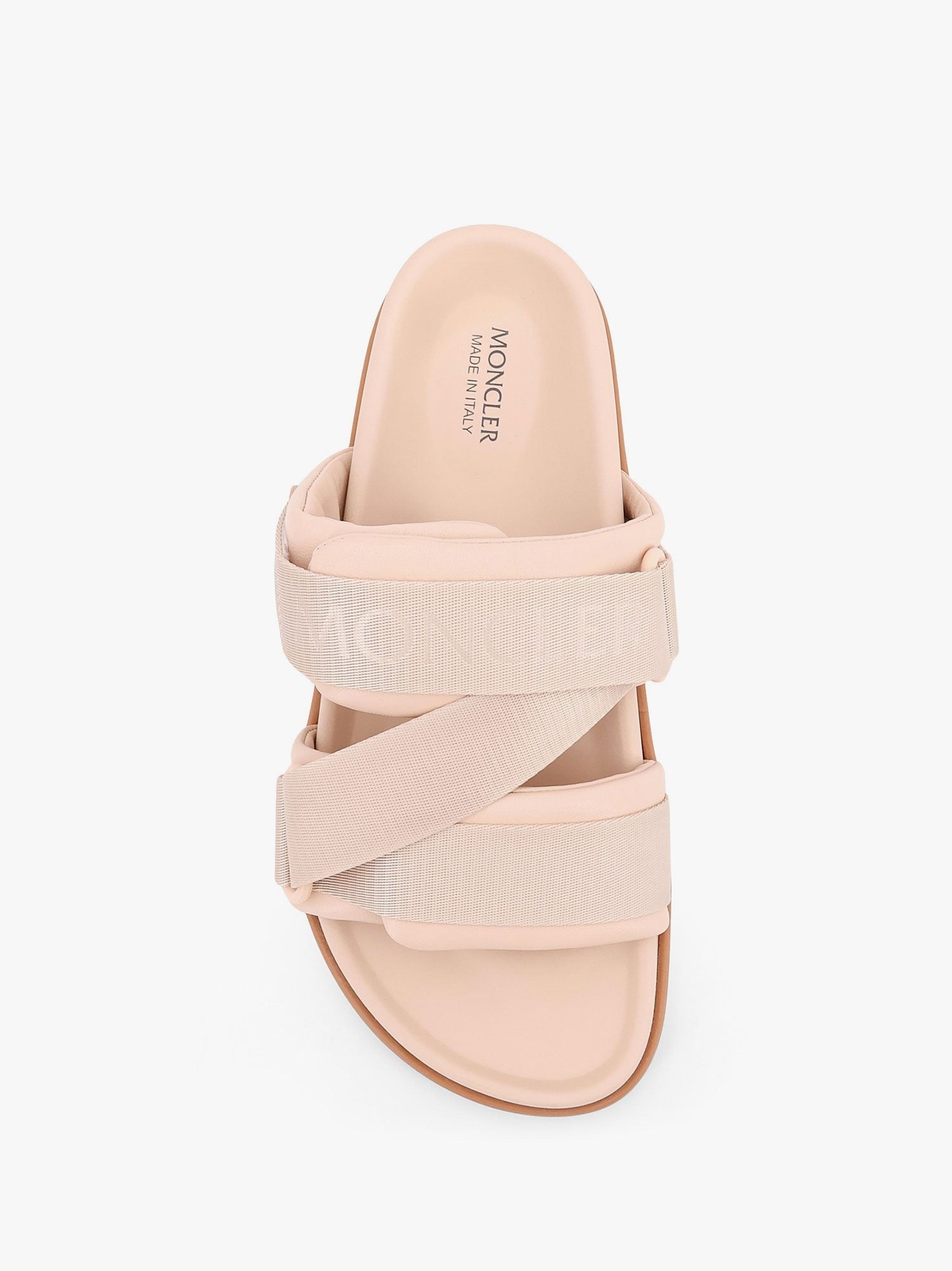 Mon summer leather sandals with nylon details