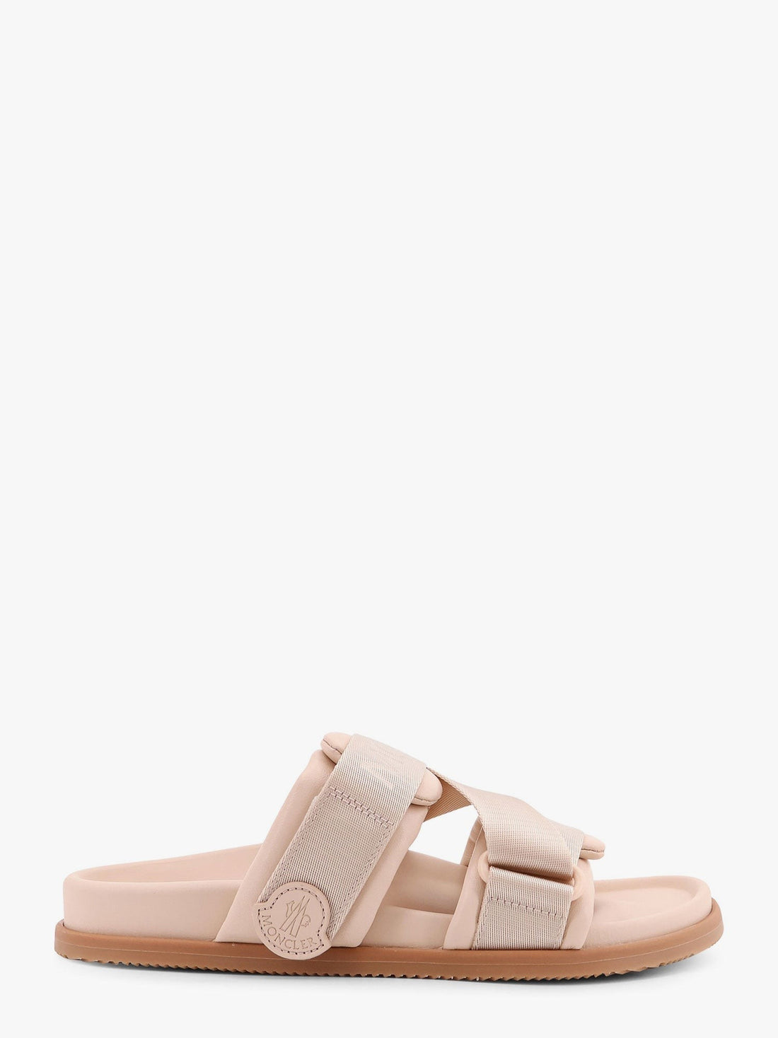 Moncler - Mon summer leather sandals with nylon details Rosa
