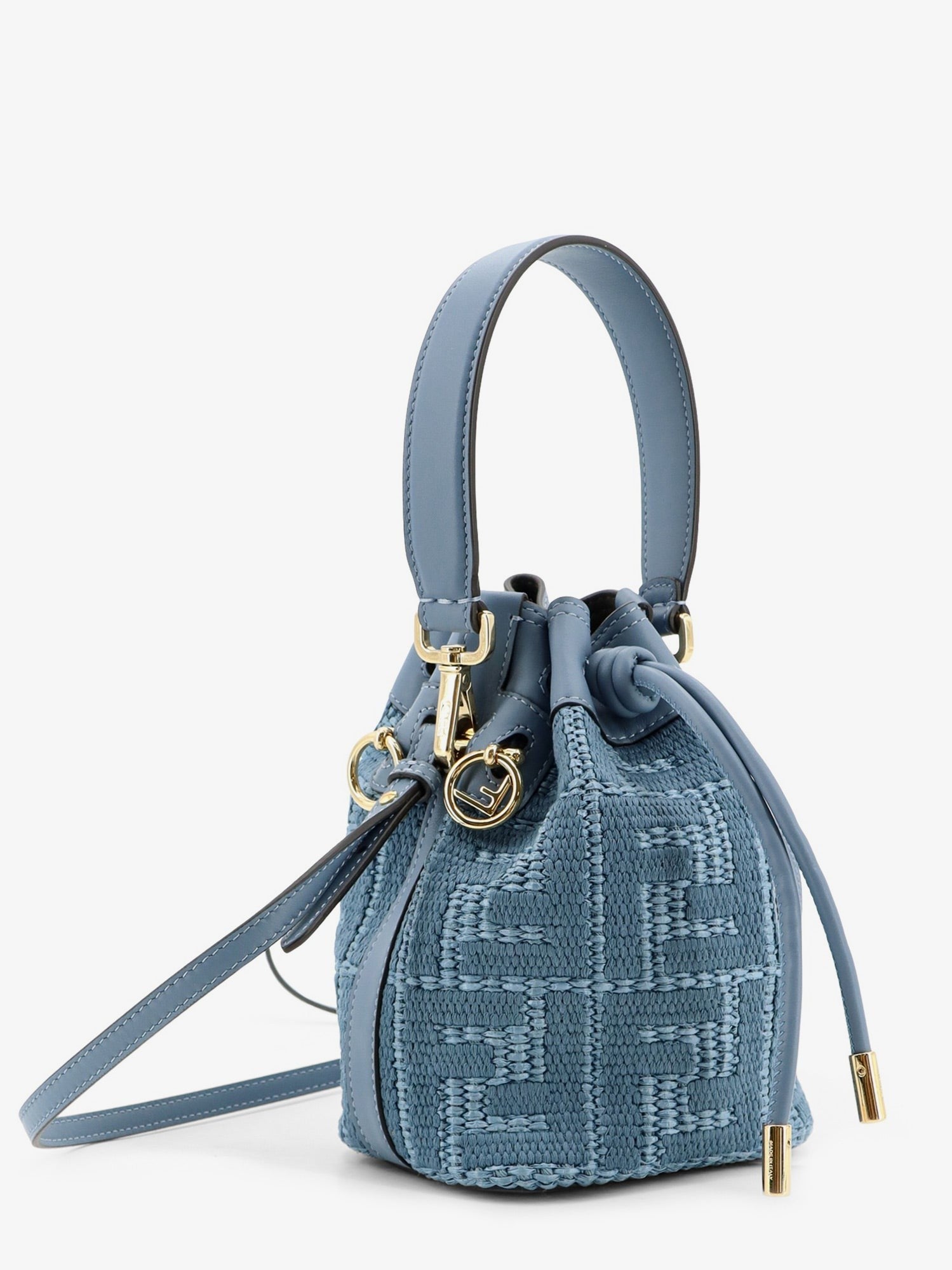 Fendi - Mon Tresor raffia shoulder bag with FF embroidery