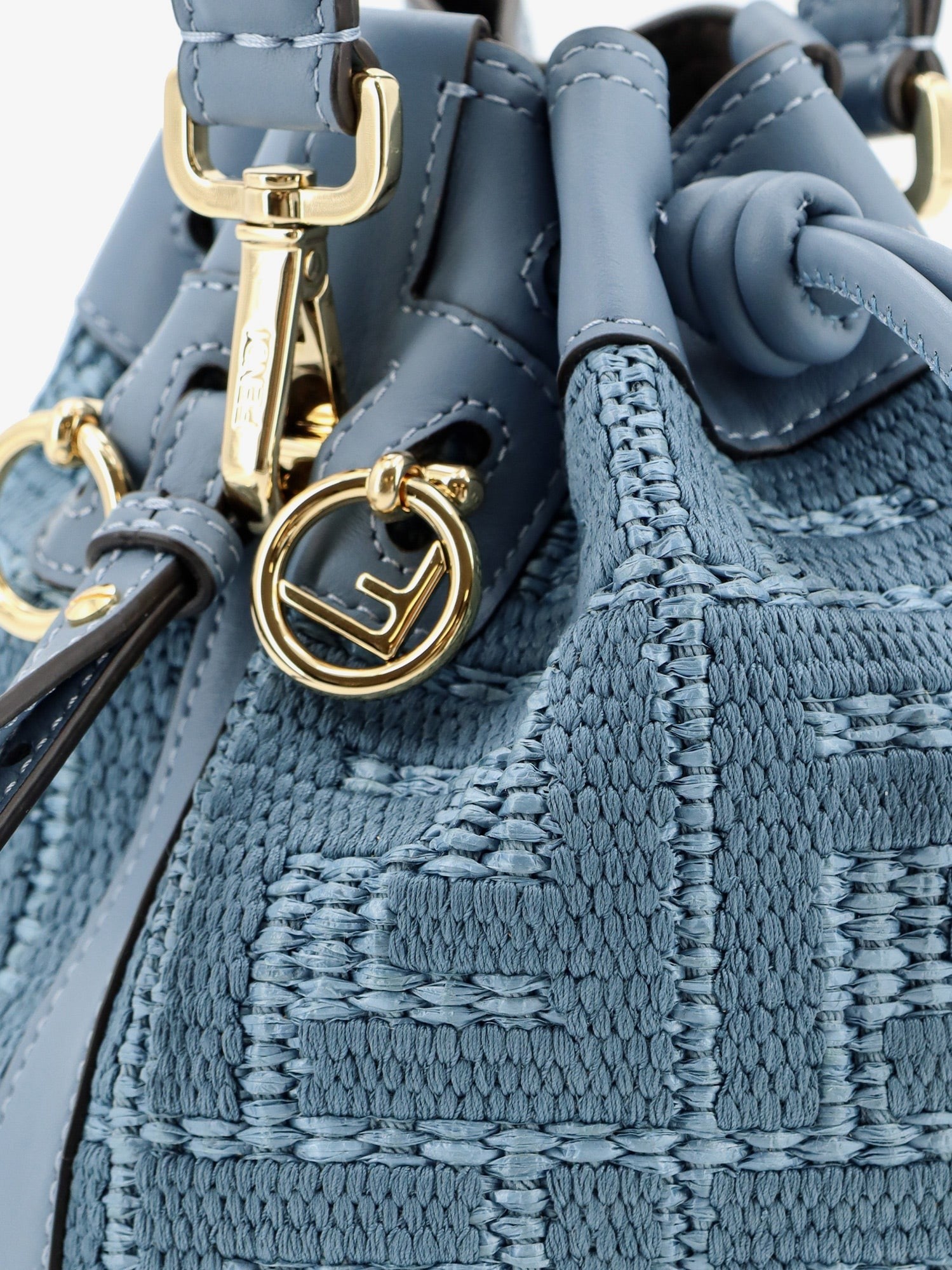 Fendi - Mon Tresor raffia shoulder bag with FF embroidery