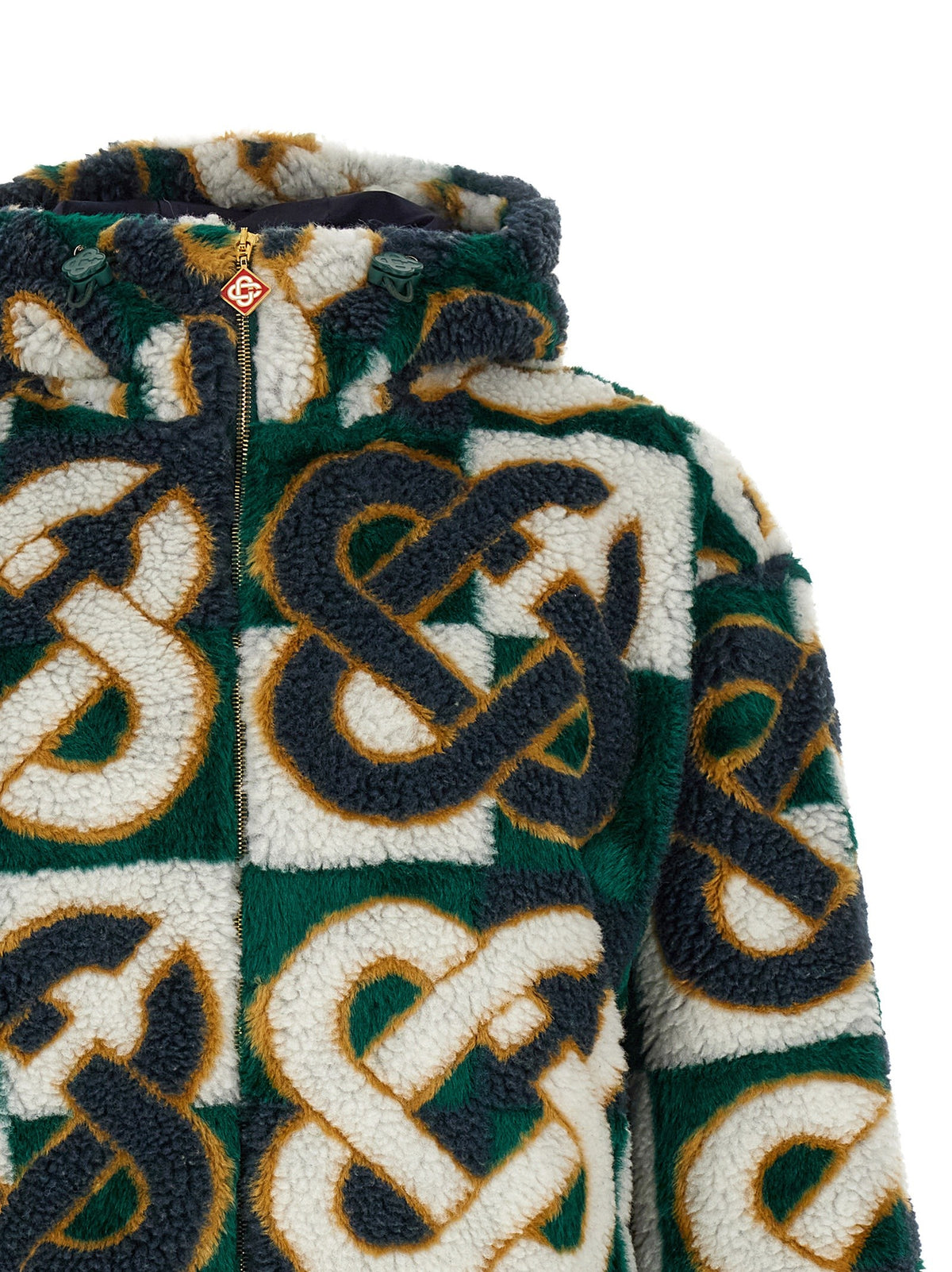 CASABLANCA - 'Monogram' intarsia fleece jacket