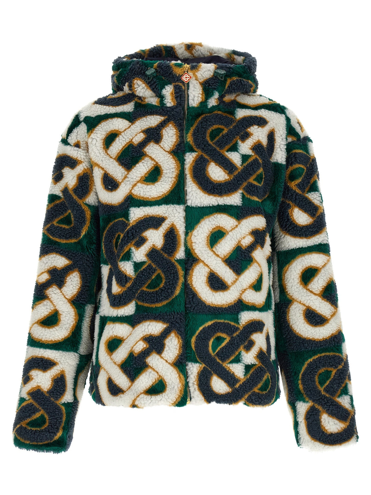 CASABLANCA - 'Monogram' intarsia fleece jacket MULTICOLOR XL