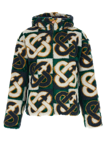CASABLANCA - 'Monogram' intarsia fleece jacket MULTICOLOR XL