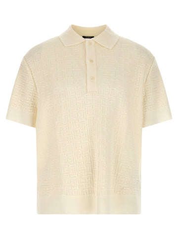 Balmain - Monogram jacquard polo shirt