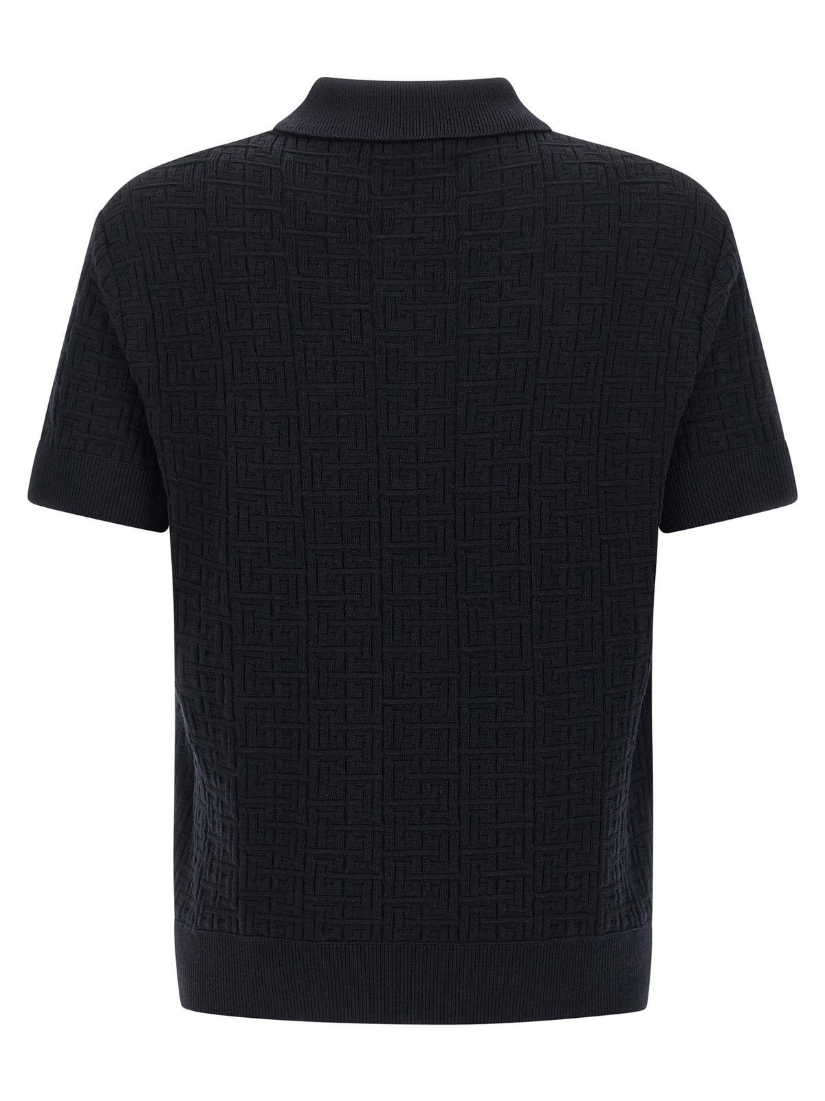 Balmain - 'Monogram' knit polo shirt