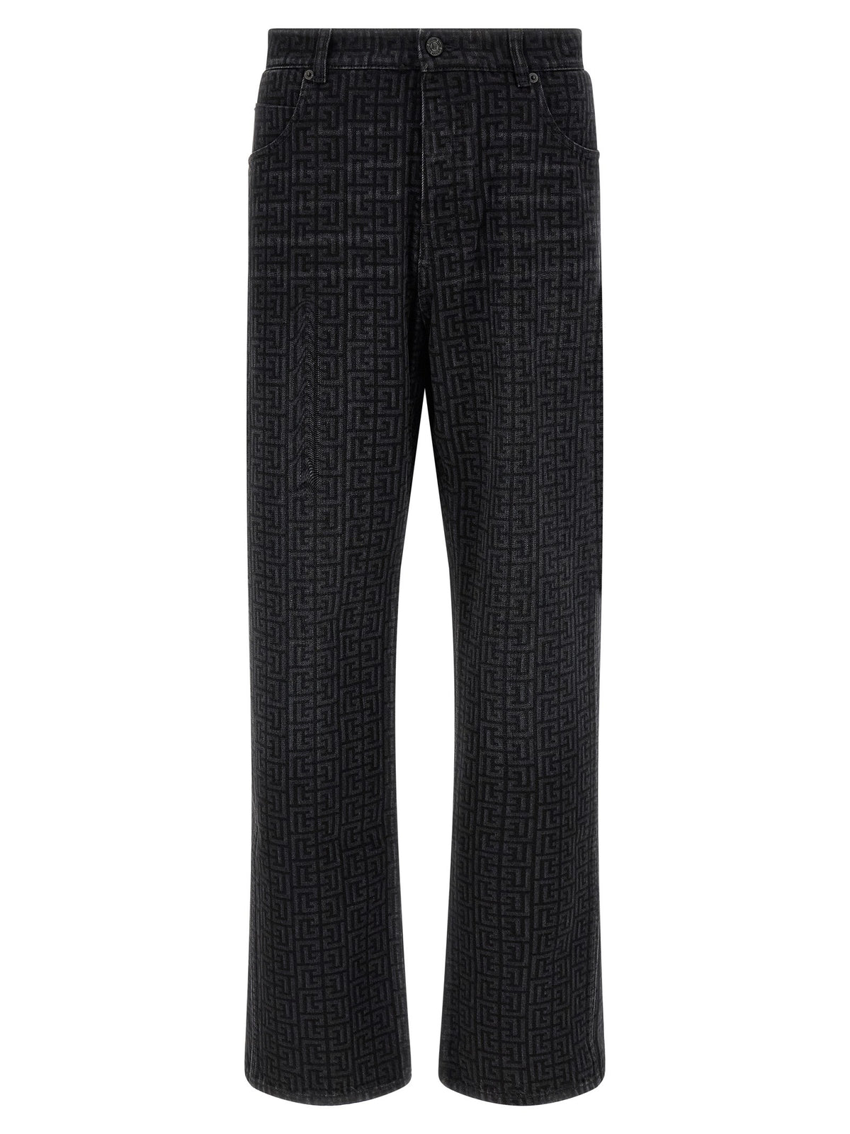 Balmain - Monogram pattern jeans Black