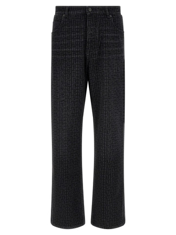 Balmain - Monogram pattern jeans Black