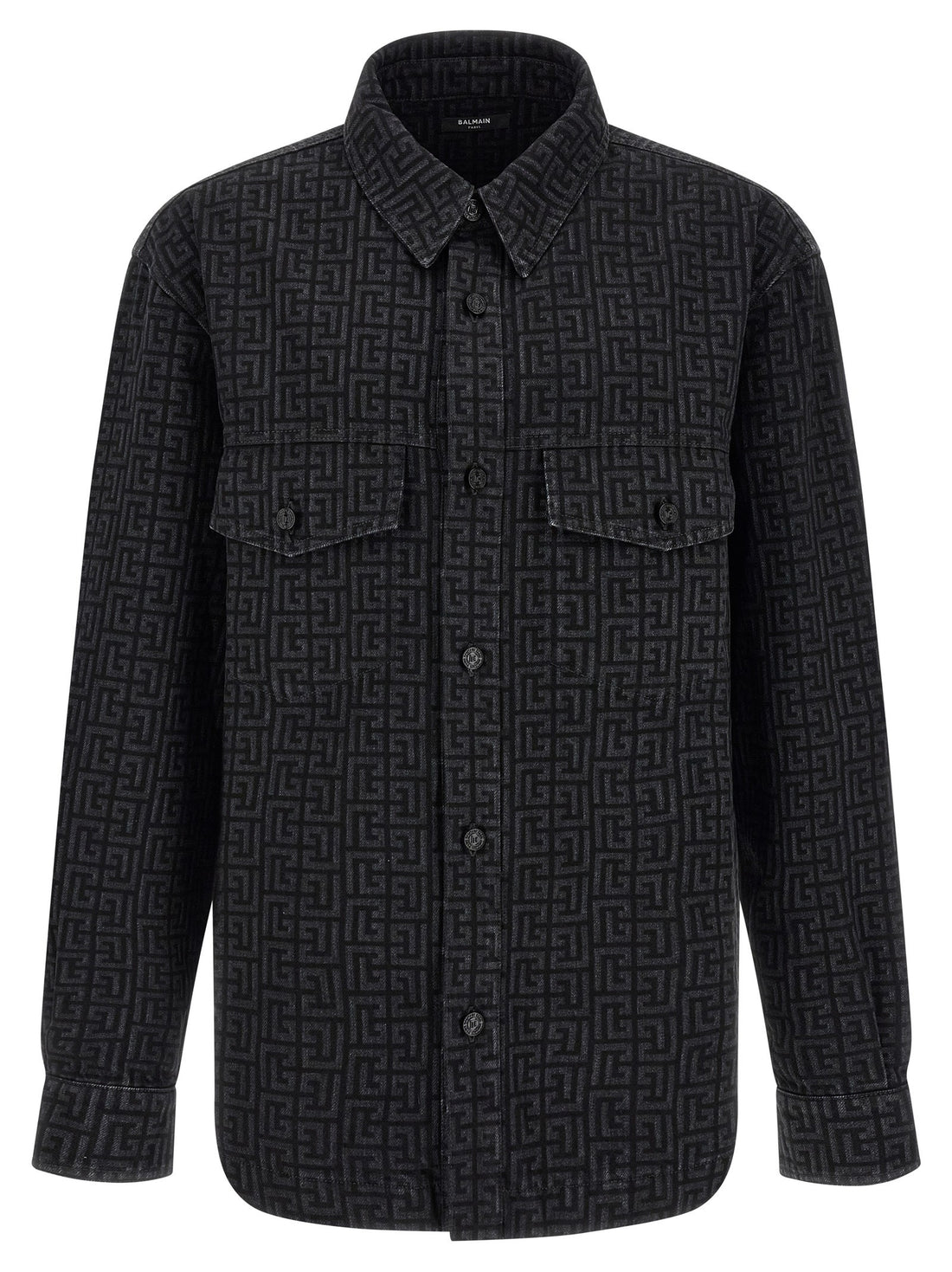 Balmain - Monogram pattern overshirt Black
