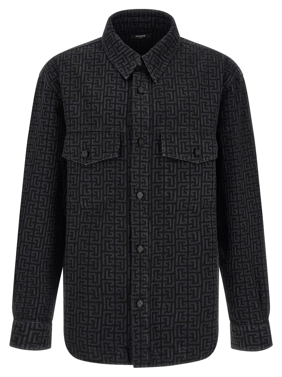 Balmain - Monogram pattern overshirt Black