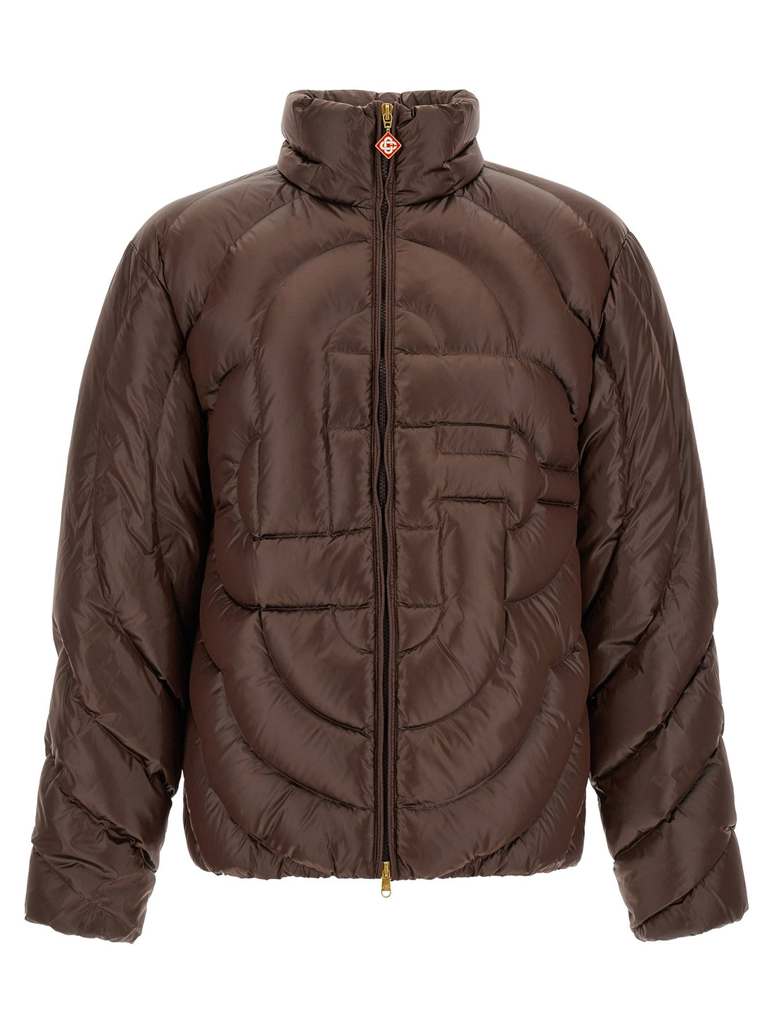 CASABLANCA - 'Monogram' quilting down jacket Brown