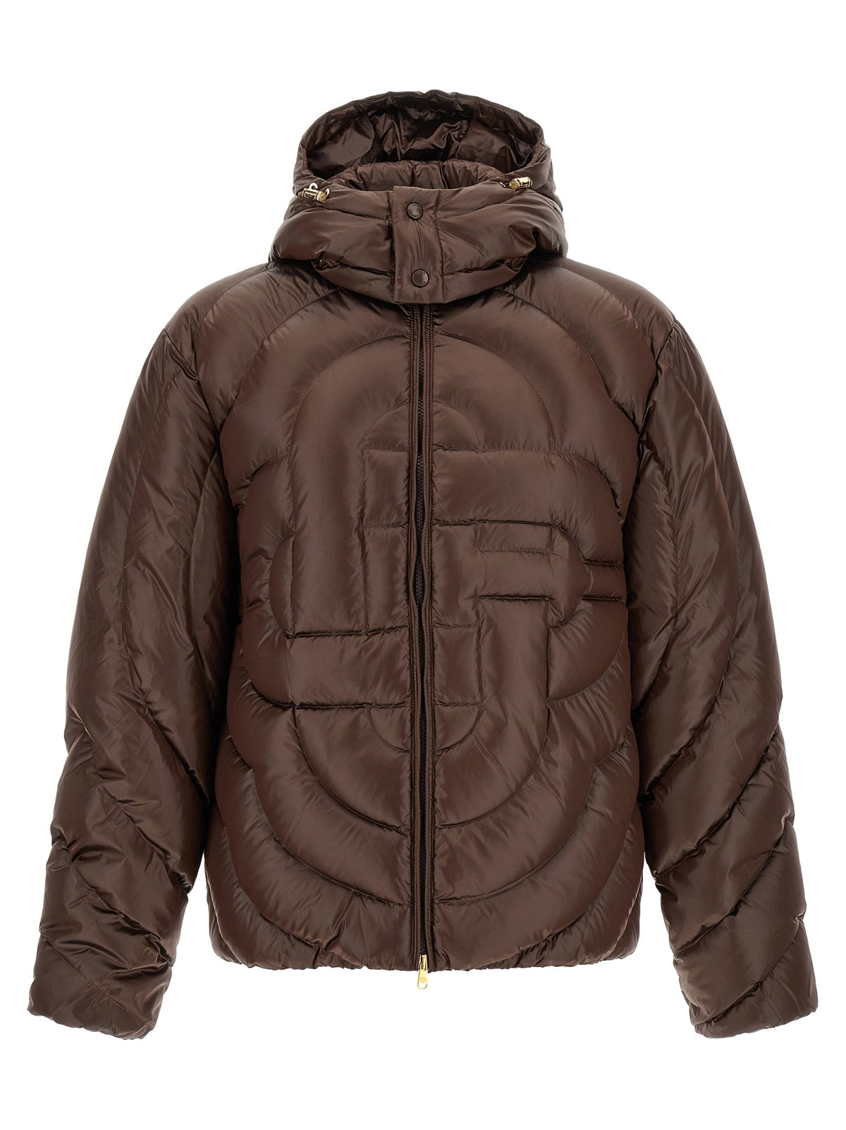 CASABLANCA - 'Monogram' quilting down jacket Brown