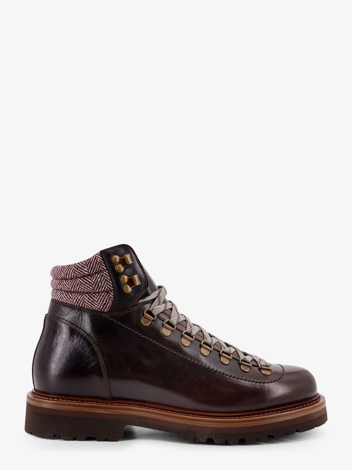 Mountain Boot leather ankle boots with wool and cashmere insert