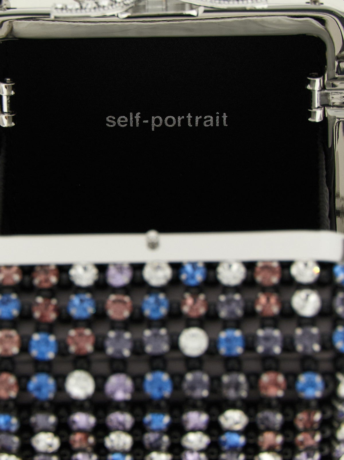 SELF PORTRAIT - 'Multi Crystal Chainmail' handbag