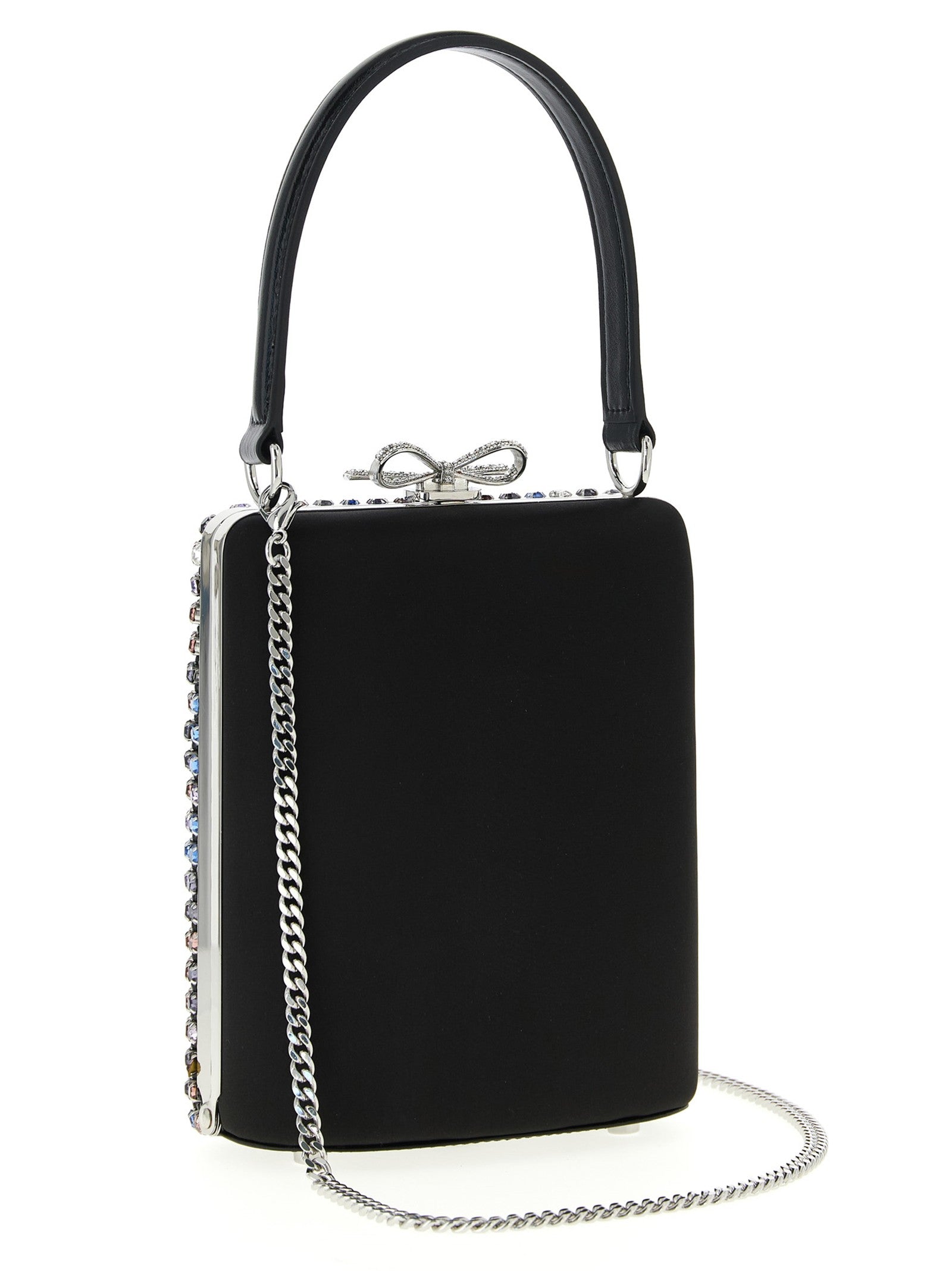 SELF PORTRAIT - 'Multi Crystal Chainmail' mini handbag
