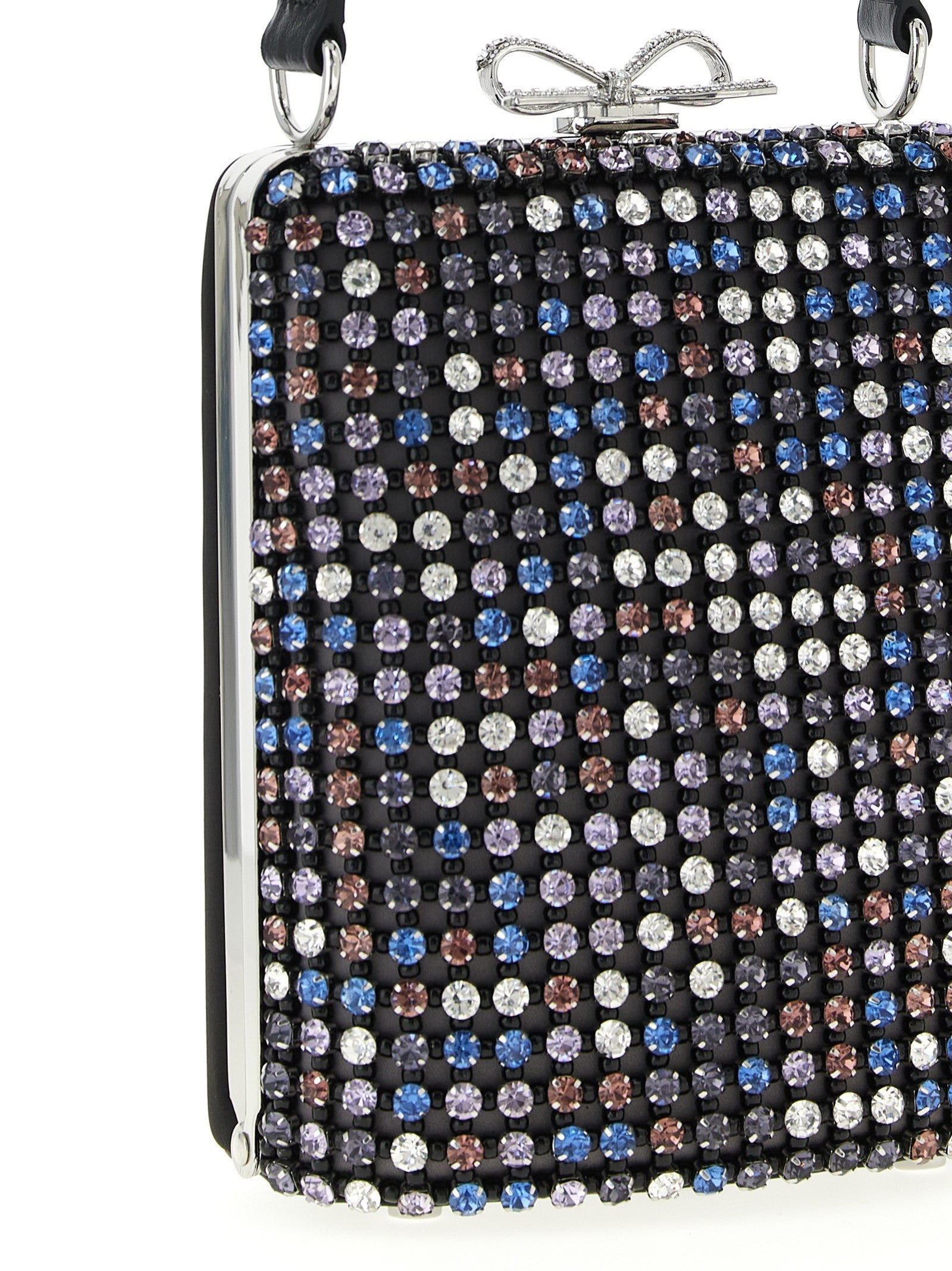 SELF PORTRAIT - 'Multi Crystal Chainmail' mini handbag