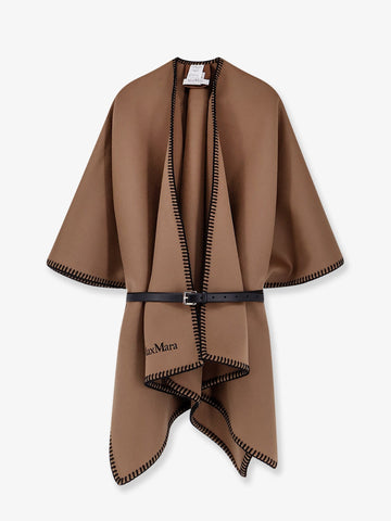 Max Mara Mxacolomba virgin wool cape with belt