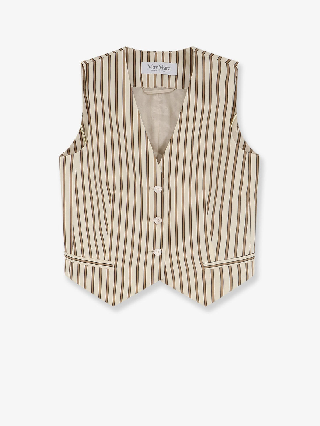Max Mara - Mxmfauno striped cotton and silk vest mxmfauno-striped-cotton-and-silk-vest_c0524338-a4bd-4937-a331-9ffd103f9fbb