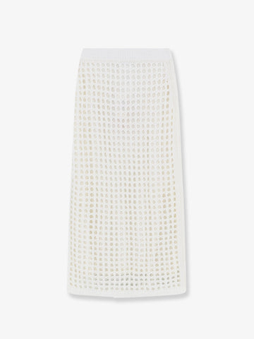 Max Mara Mxpgeode perforated cotton skirt
