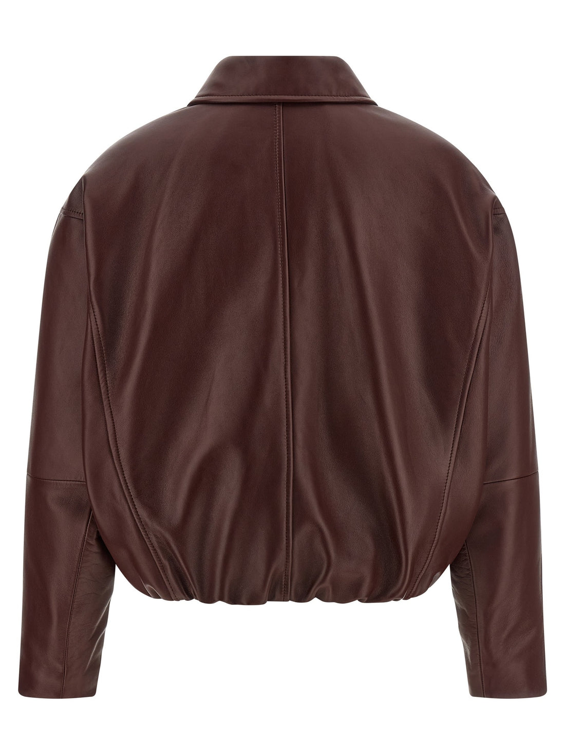 Brunello Cucinelli - Nappa leather jacket Bordeaux 40 IT