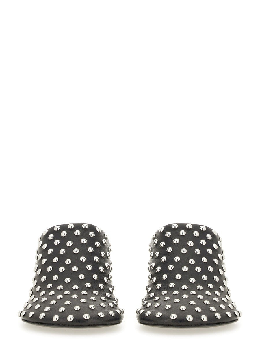 NAPPA LEATHER MULES WITH STUDS