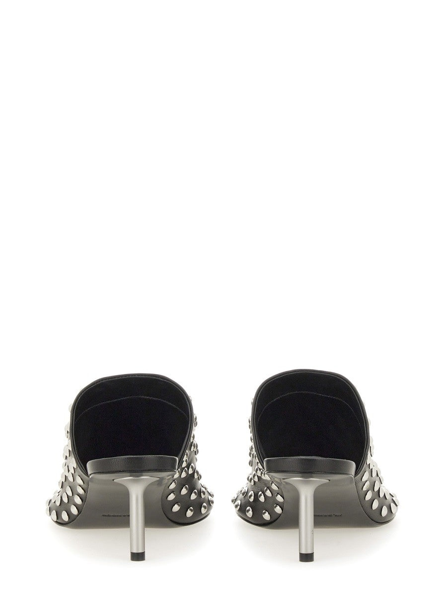 NAPPA LEATHER MULES WITH STUDS