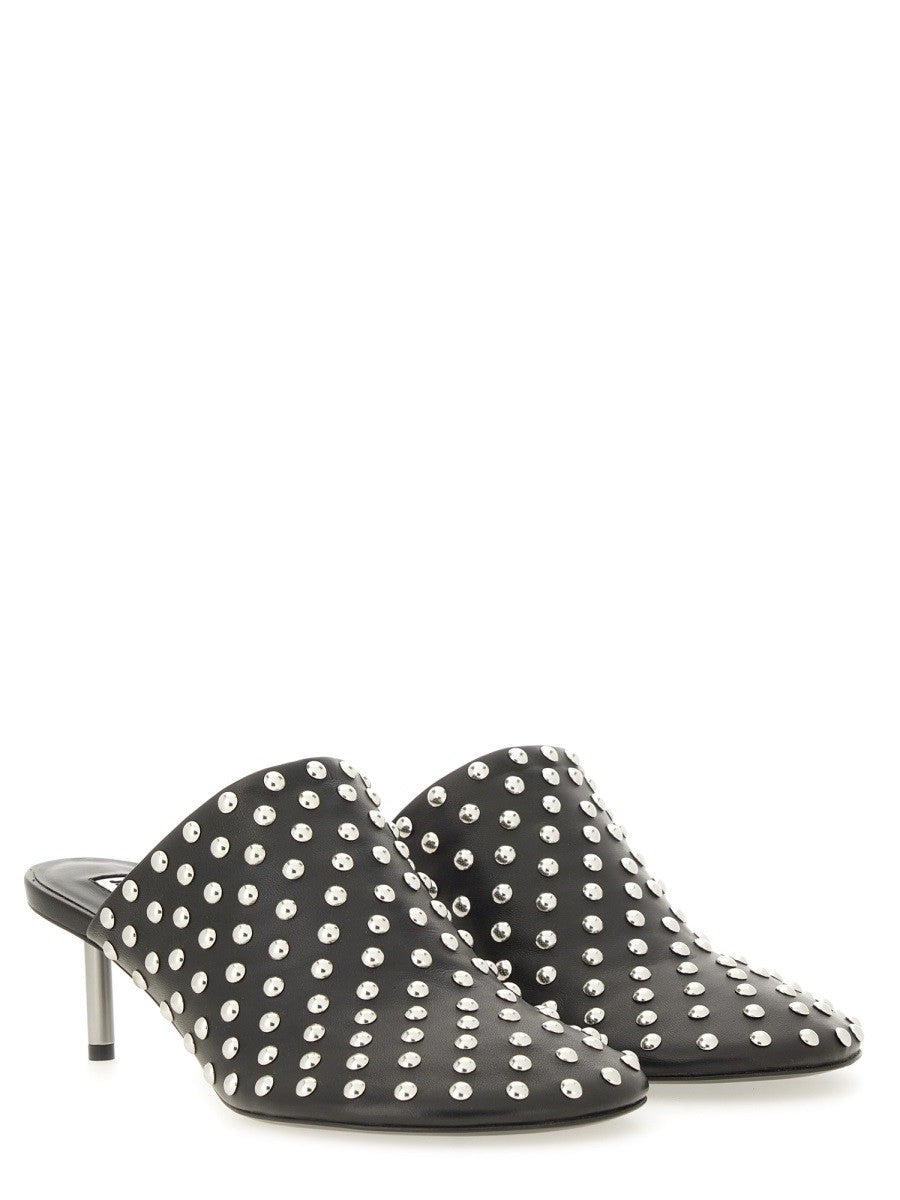 NAPPA LEATHER MULES WITH STUDS