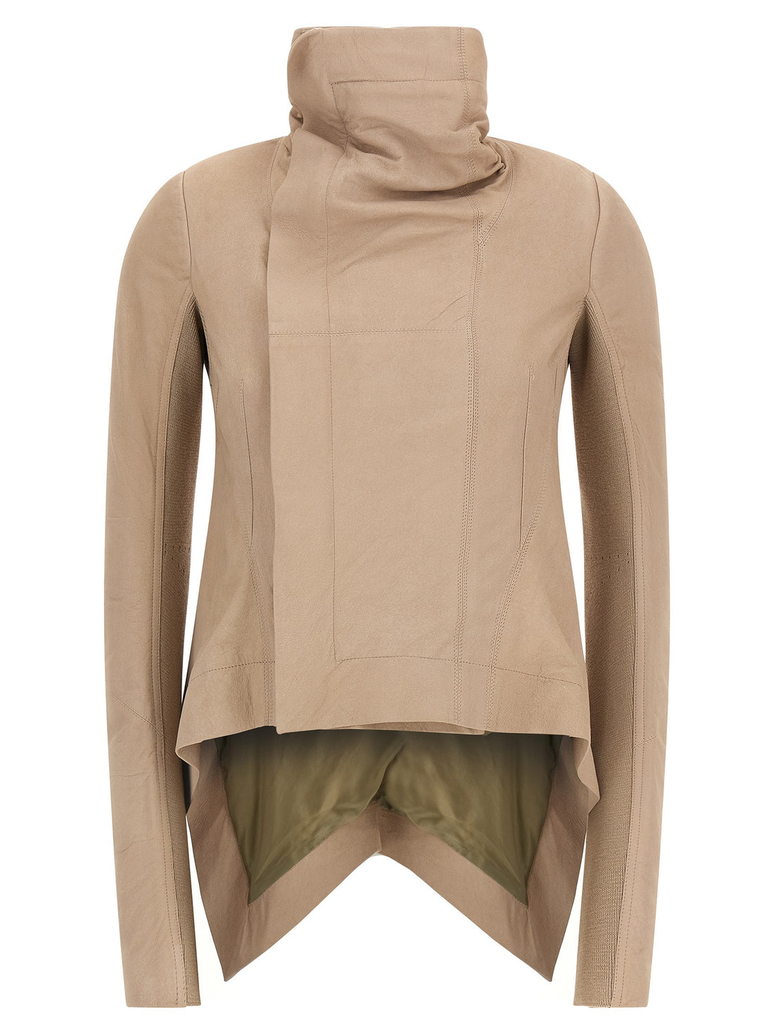 RICK OWENS - 'Naska' Leather Jacket beige