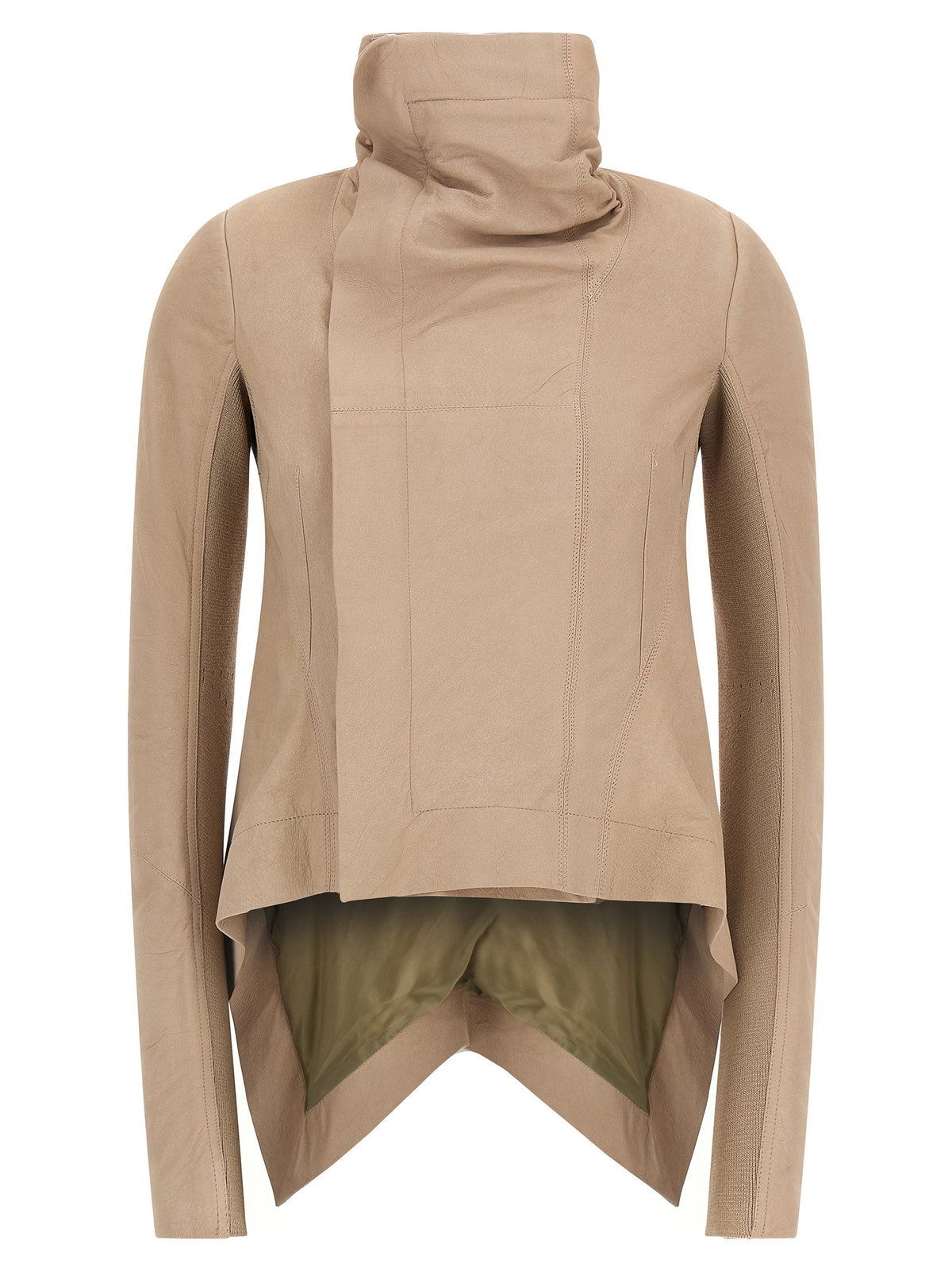 RICK OWENS - 'Naska' Leather Jacket beige
