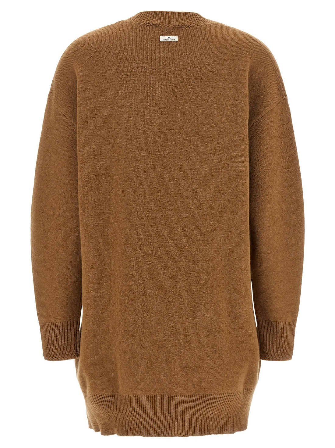 Elisabetta Franchi - Wool and Cashmere Necklace Dress Brown